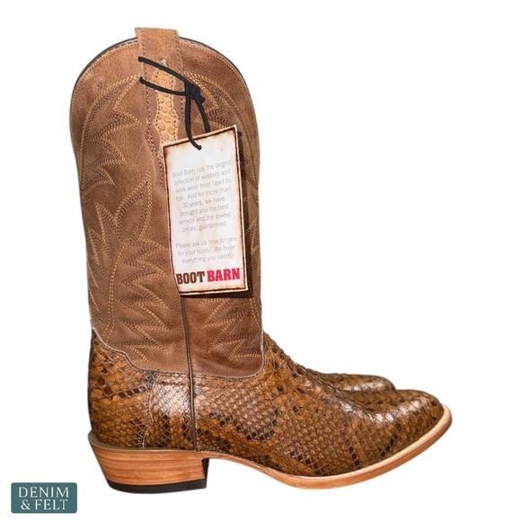 NEW Cody James Mens Exotic Python Western Boots Brown Round Toe Leather 8D‎ main image 13